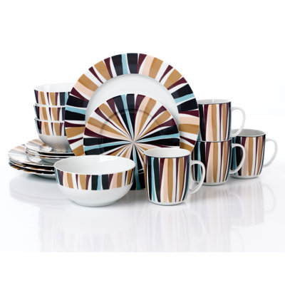 16pc Modern Animal Print Dinner Set