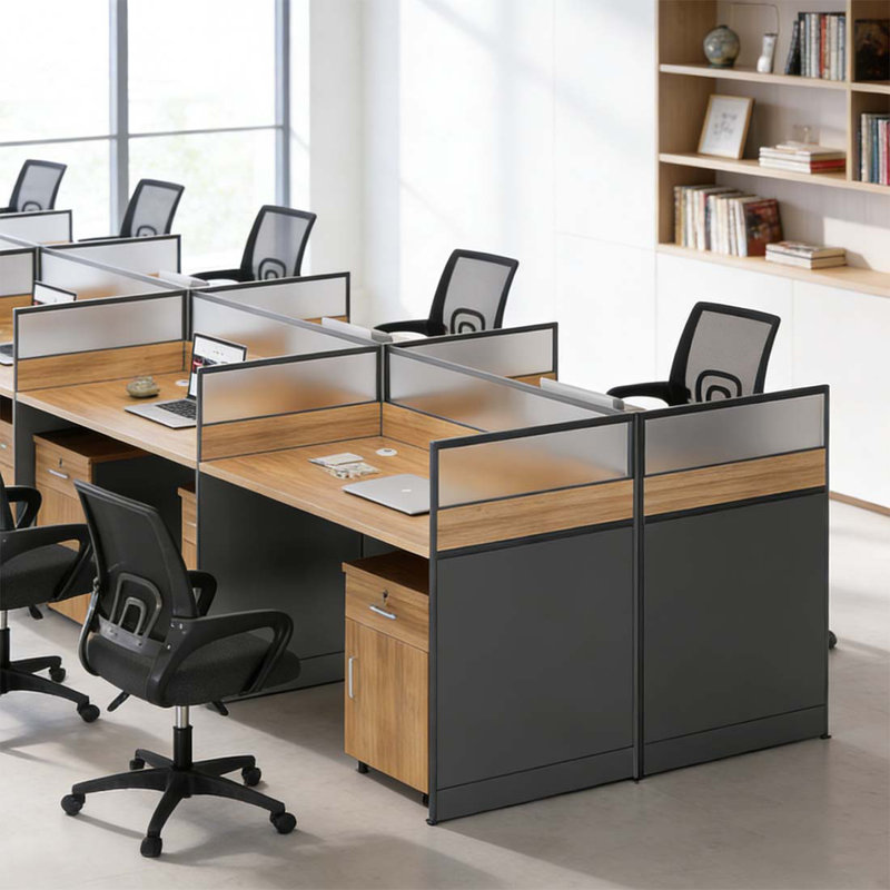 Rectangle 10 Person Office Cubicle Desk, 43.3'' H X 237.4'' W X 47.24'' D