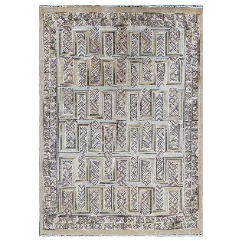 Hand-Knotted High-Quality Gray Area Rug