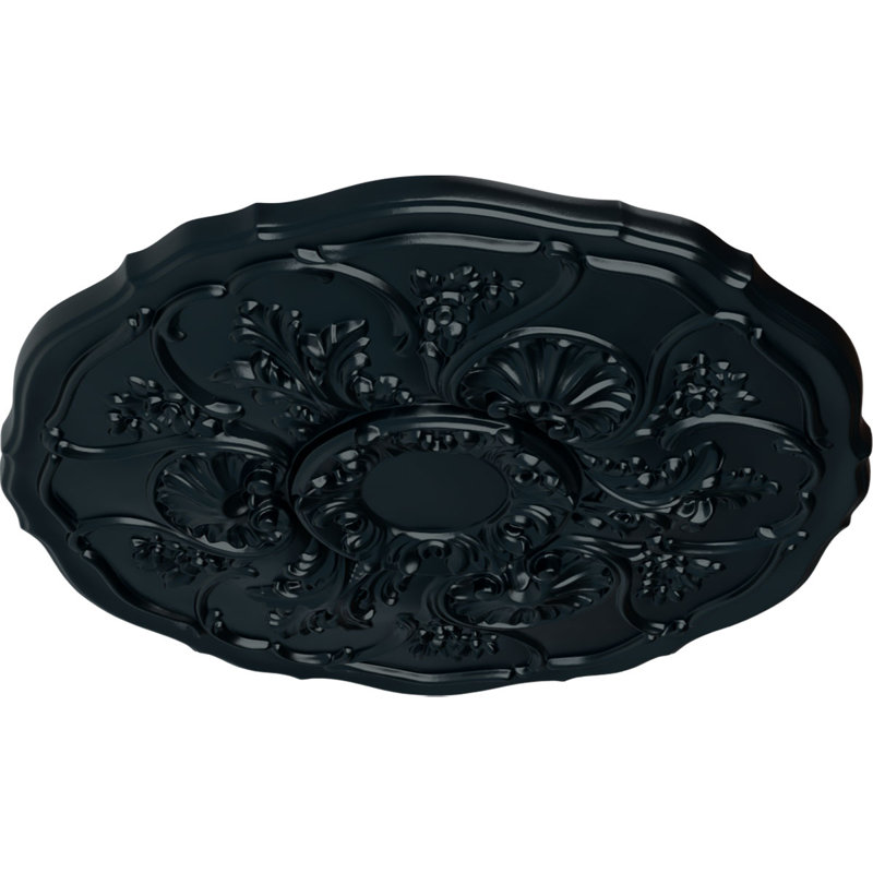 Médaillon de plafond Endurathane Cornelia, diamètre extérieur de 22 1/2 po x P 1 1/2 po (convient aux auvents de 4 po ou moins), finition d'ombre de nuit peinte à la main