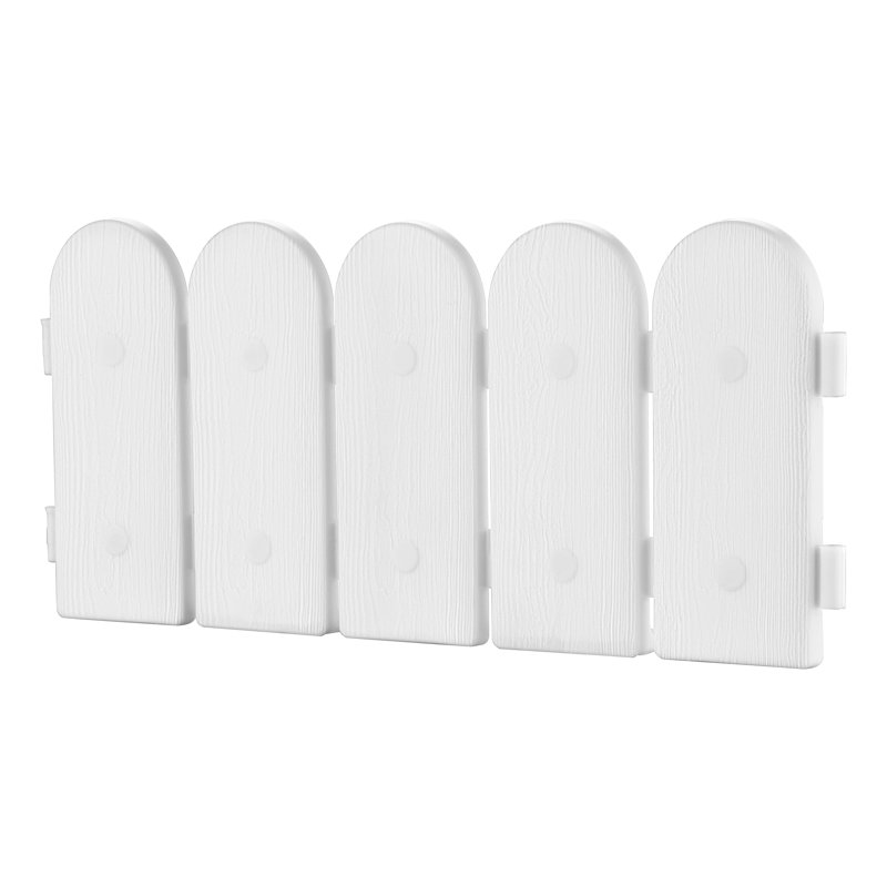 Panneaux de bordure de jardin en bois d'aspect bois l 16 po x H 7 po, clôture décorative de jardin, Blanc, 16