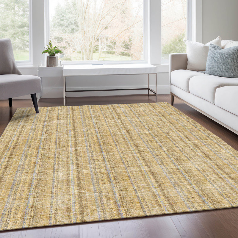 Premium Machine Washable Prisco Wheat Rug, Rectangle 10' x 14'