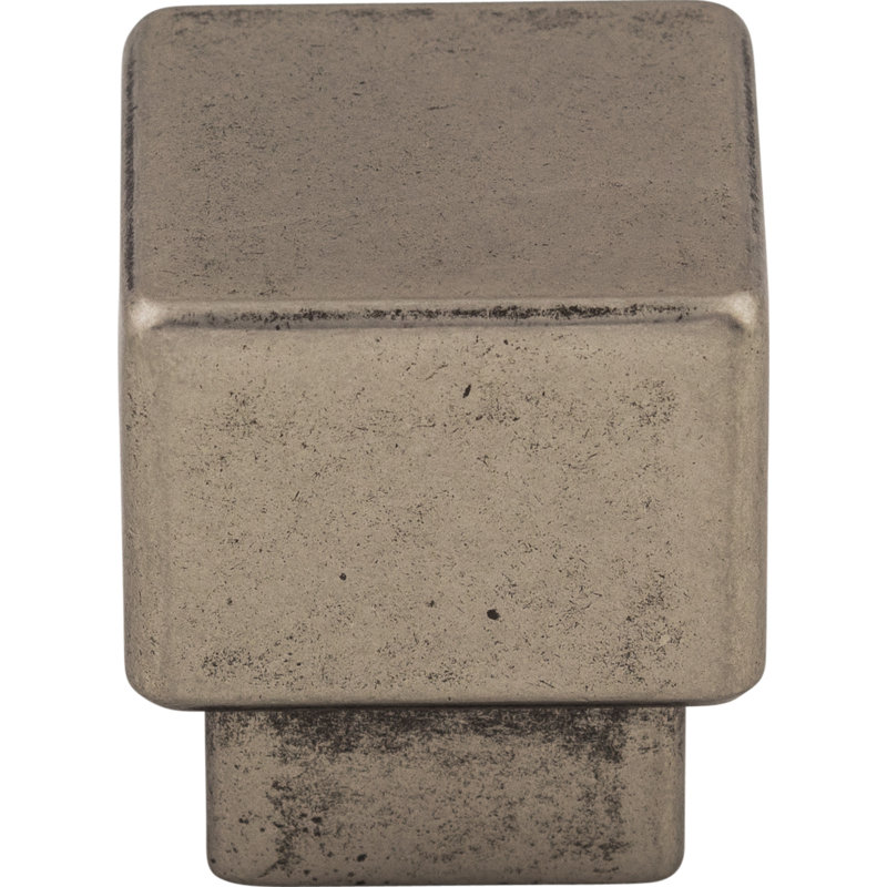 Tapered 1" Length Square Knob, 1" Knob Length, Pewter Antique