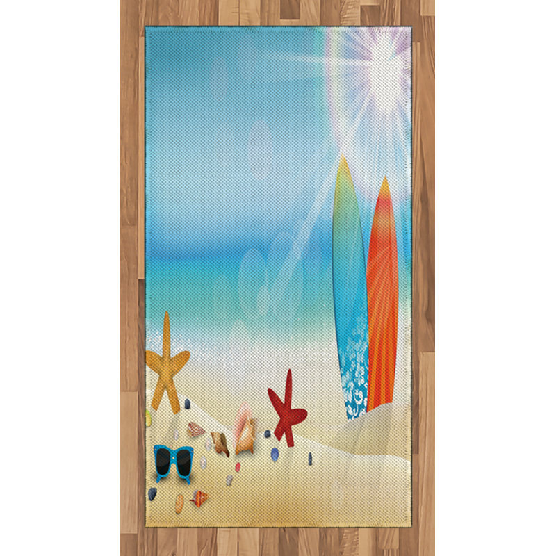 Summer High Density Long Fiber Poly Threads Decorative Area Rug Carpet, Rectangle 2'7" x 5'
