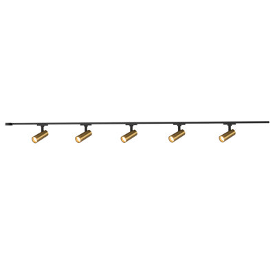 Paolo 81-in Gold dimmable LED Trilo Ceiling Kit