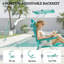 Chaises de plage pliantes 2 pièces avec auvent réglable, turquoise