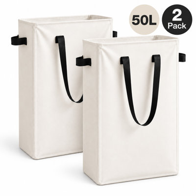 50L Collapsible Fabric Laundry Hamper with Carry Handles