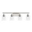 Ensemble de meuble-lavabo 4 lumières en nickel brossé avec abat-jour en verre transparent Reines-127379888-133331487