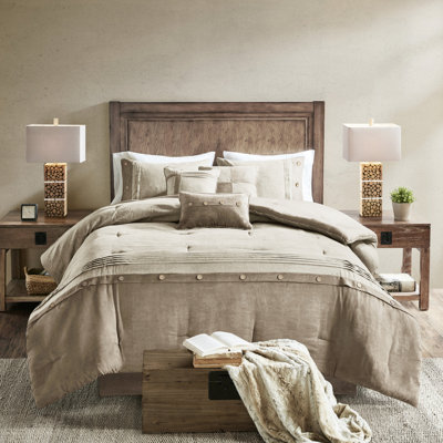 Édredon 7 pièces pour très grand lit - Faux suède