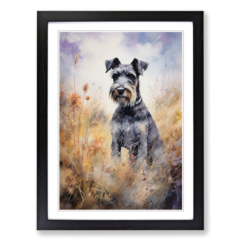 Schnauzer Tachisme - Framed Print, Black, 46cm H x 34cm W x 2cm D