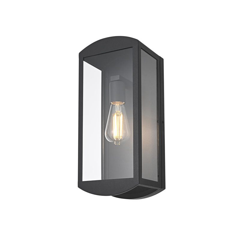 Miles Outdoor Wall Sconce in Black, 16" H x 7" W x 6" D