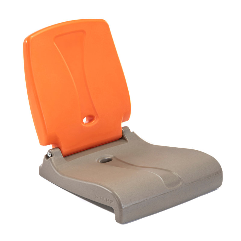Step2 Flip Seat - Foldable, Portable Seat Stays in Place on Pool Edges, Tailgates, Orange/Brown