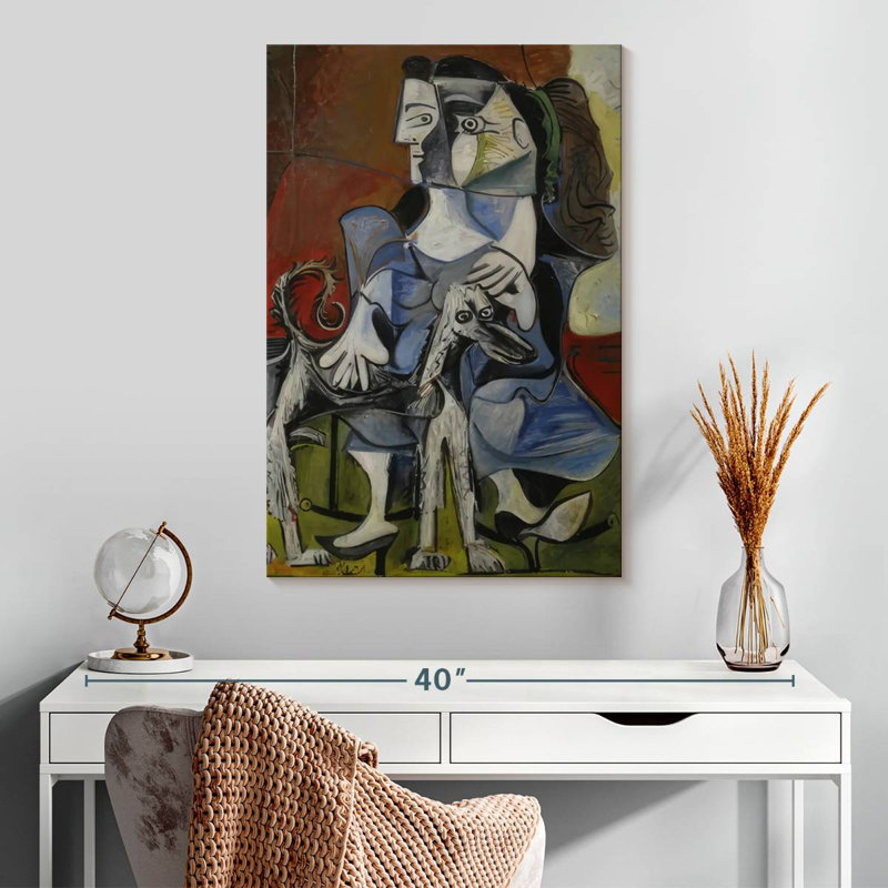 Avery, femme avec chien, H 30 po x l 20 po