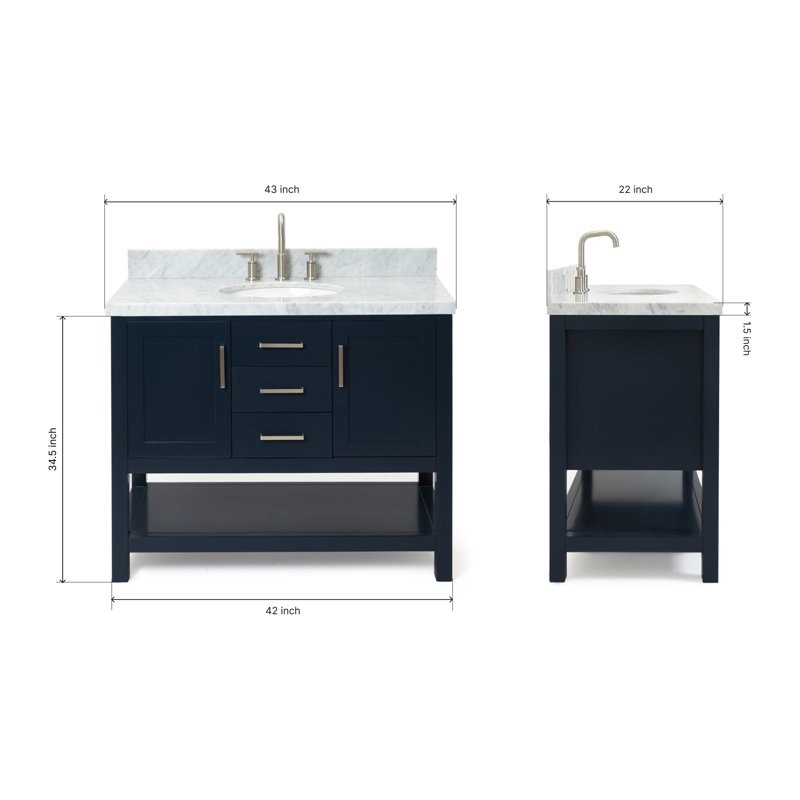 Bayhill 43'' W Single Vanity, Midnight Blue