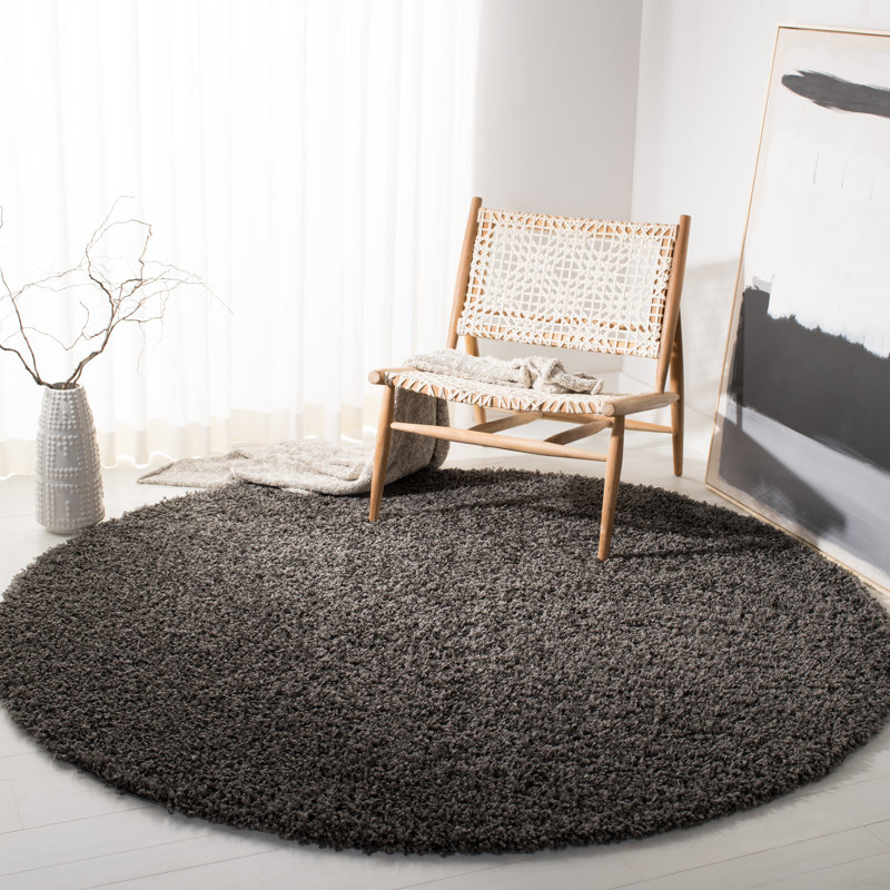 Piers Sga-Athens Shag Performance Solid Color Rug, Round 6'7"
