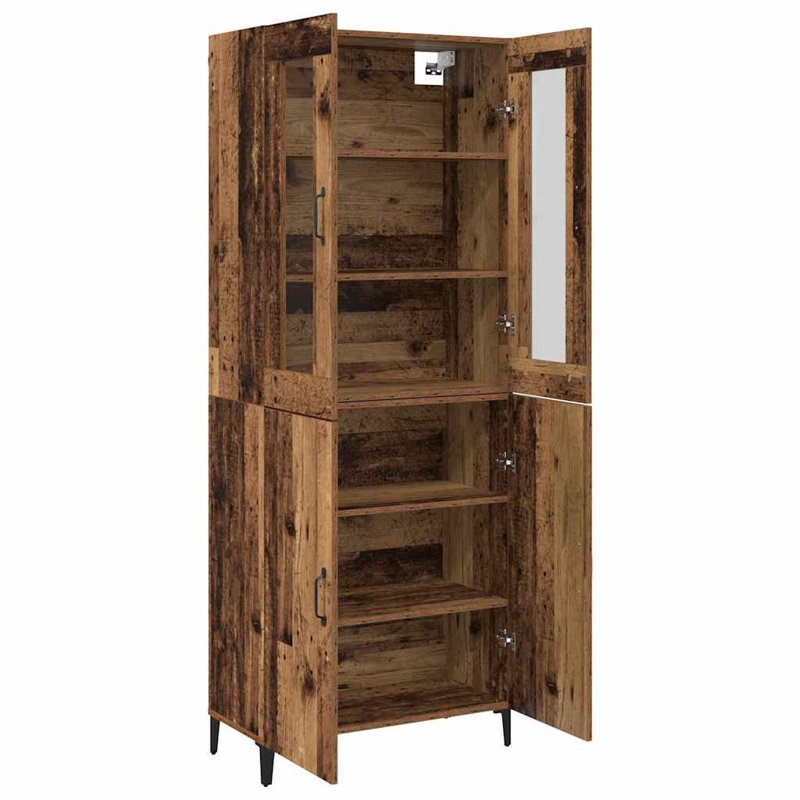 Highboard 2 Pcs 69.5 X 34 X 180 Cm Engineered Wood, Old Wood