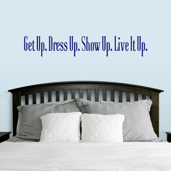 Décalcomanie murale "get up" show up up, Bleu marine