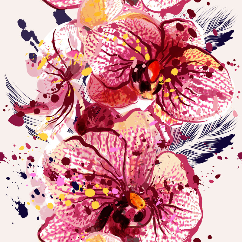 Quinby Tropical Theme - Wrapped Canvas Print, 51cm H x 51cm W x 3.8cm D
