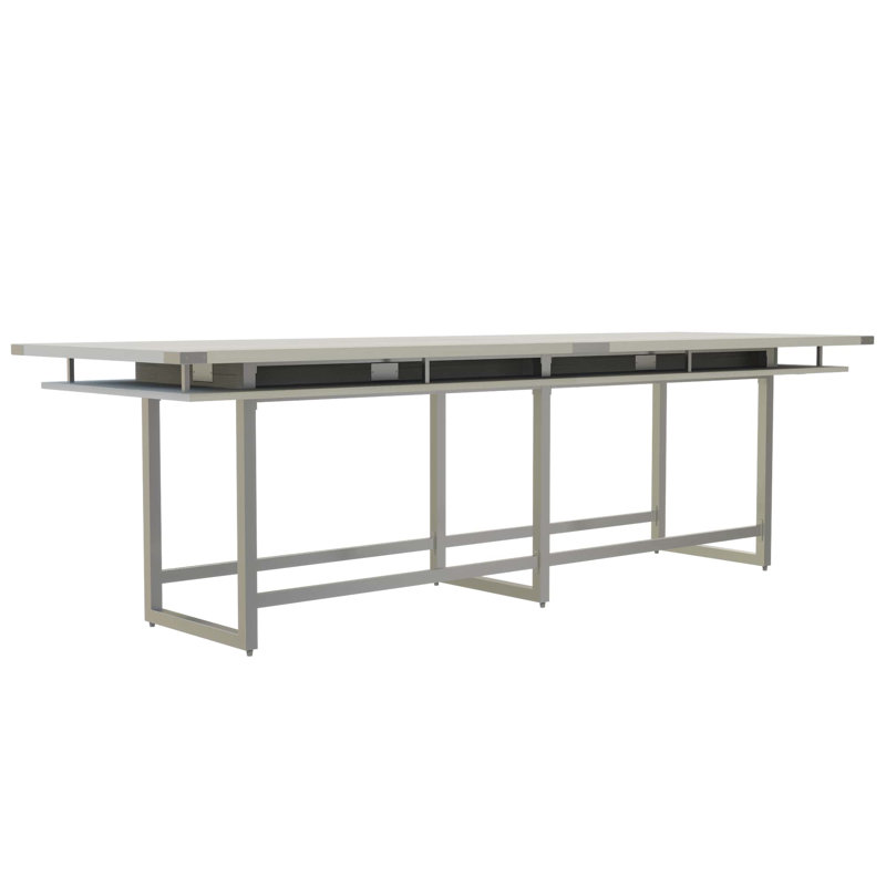 Table de conférence Mirella, H 42 po x L 144 po x p 47,25 po, Gris, Bois de frêne blanc