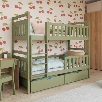 Raglen Single (3') Solid Wood Drawers Bed Frame with Mattress
