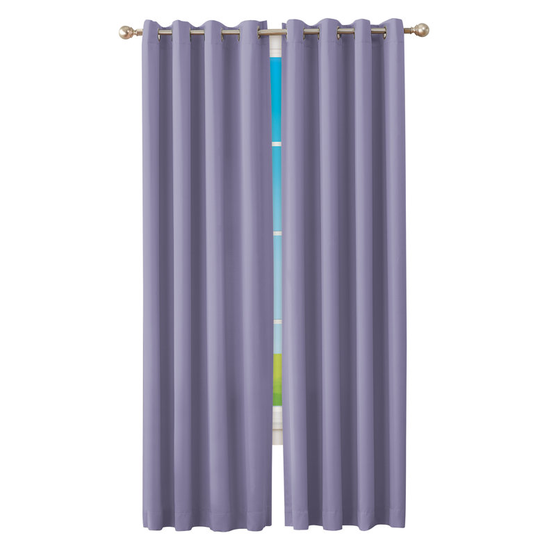 Paire de rideaux obscurcissant en polyester Karatasi, Largeur (54 po) x longueur (84 po), Mauve