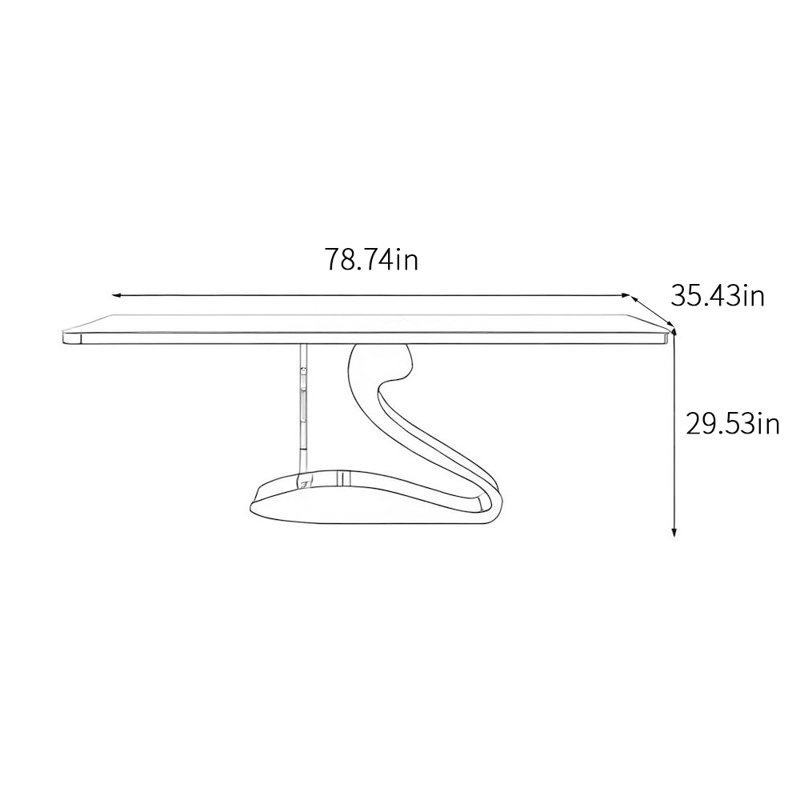 Ambach, Noir, H 29,53 po x L 78,74 po x l 35,43 po