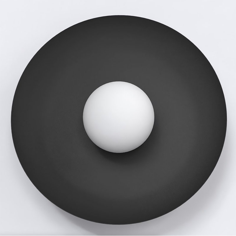 Steel Flush Mounted Sconce, Black