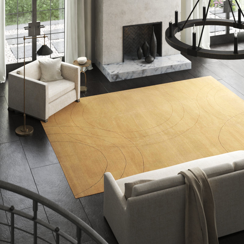 Cirque Abstract Area Rug in Beige/Neutral, Rectangle 2' x 3'