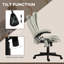 Fauteuil de bureau vibrant 6 points avec massage chauffant, dossier haut inclinable en velours avec dossier inclinable, accoudoirs rembourrés et télécommande, foncé-656918013