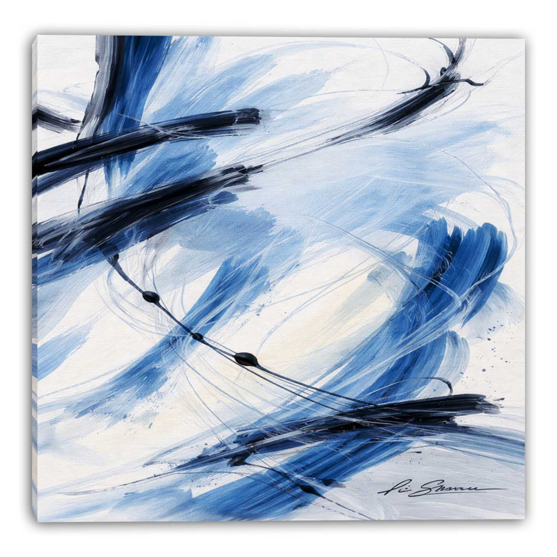 Bleu marine, art mural sur toile tendue, L 48 po x H 36 po x P 1,5 po