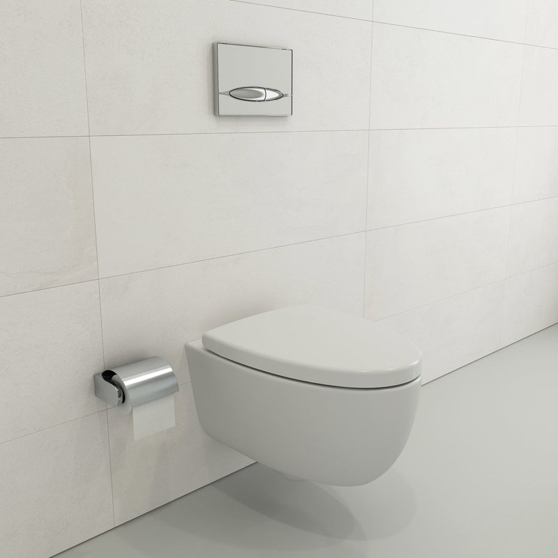 Cuvette de toilette allongée murale Milano, Blanc mat