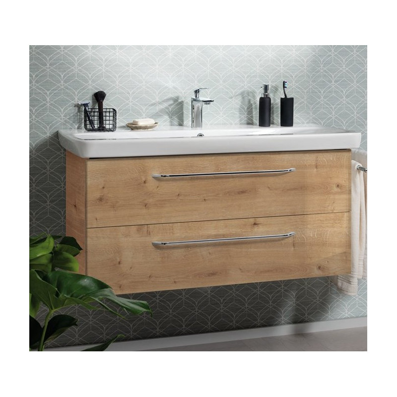 1000mm Single Bathroom Vanity with Basin, Light Brown Wood
