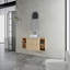 Meuble-lavabo mural 54 po avec lavabo d'art en céramique et 2 tablettes de rangement, 2 portes à fermeture en douceur, emballage Kd, contreplaqué-126635236