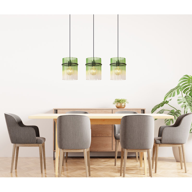 Decole 3 - Light Matte Black Pendant, Green