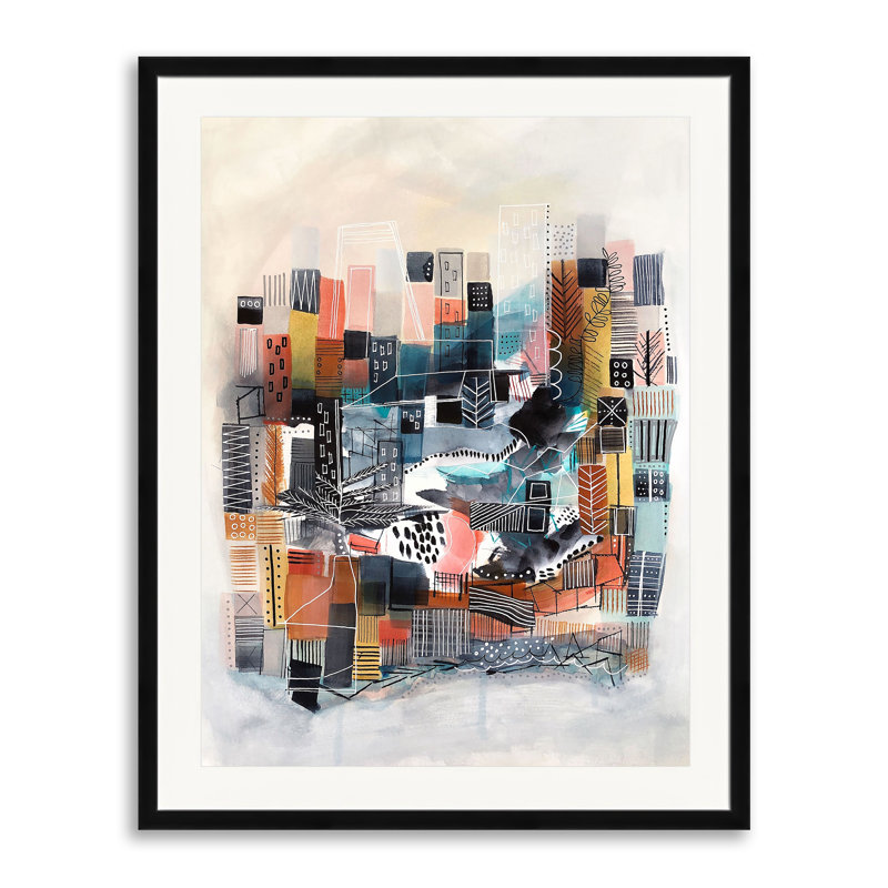 Hide and Seek par Melanie Biehle, Papier avec cadre noir, H 30 po x l 24 po