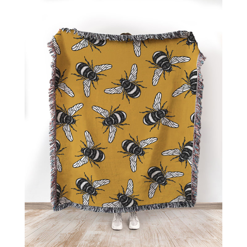 Hand Woven Throw Blanket, 50" W x 60" L