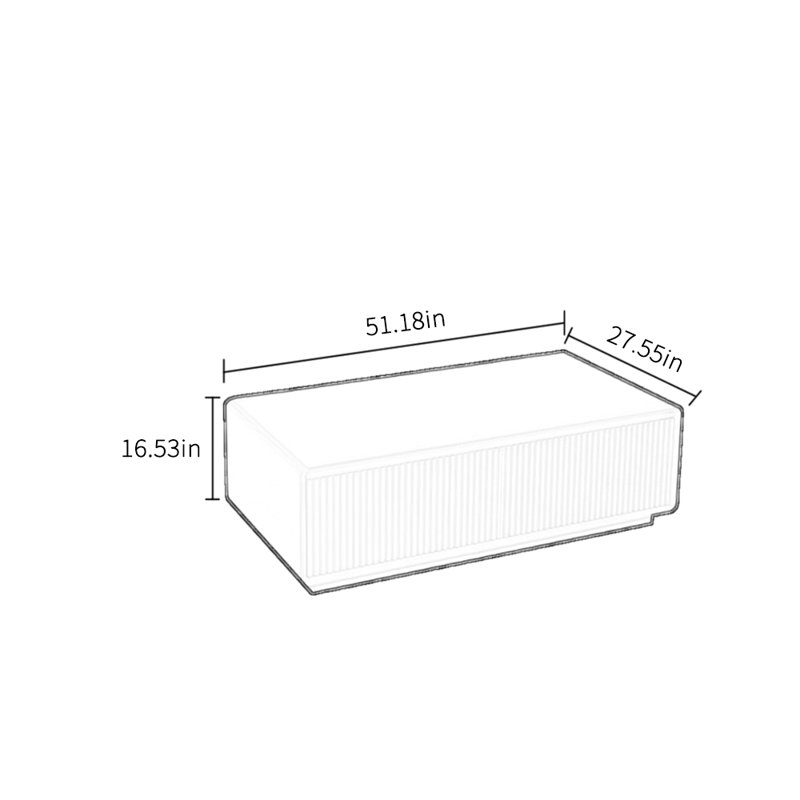 Table basse minimaliste au design minimaliste, 16.53" H x 51.18" L x 27.55" W