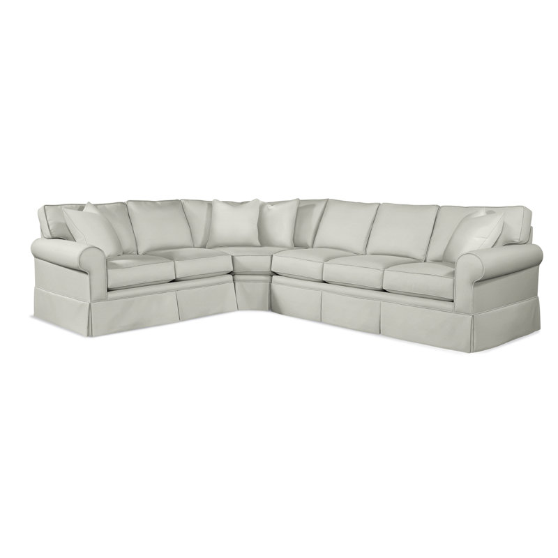 Benton Upholstered Sectional, Left Hand Facing, Light Blue Performance Fabric; 0851-55