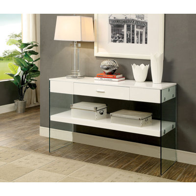 47.6" W Contemporary Sofa Table, White