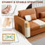 Canapé en cuir orange de 108 po avec 3 coussins carrés, canapé modulaire Mid-Century avec accoudoirs carrés et pieds en métal, sièges rembourrés vintage haut de gamme avec siège profond pour le bureau de la chambre à coucher-602301679