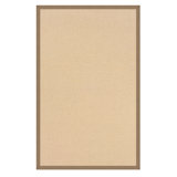 Aahna Handmade Light Beige Berber with Beige Cotton Border Made in the USA Area Rug
