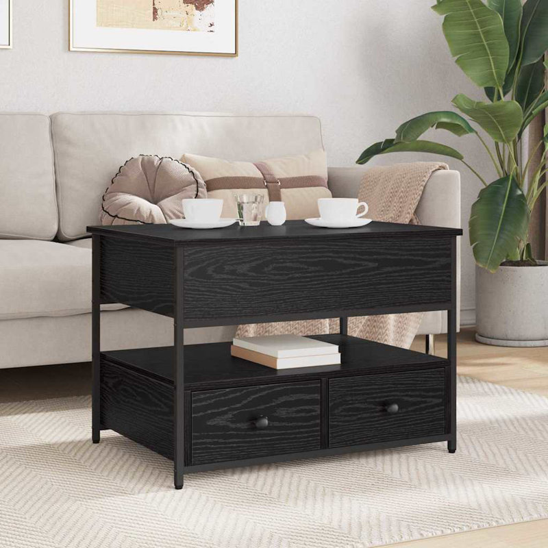 Lift Top Coffee Table with Storage, Black Oak, 54.5cm. H x 70cm. L x 50cm. W