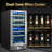 14.96 Inch 30 Bottle Dual Zone Wine Refrigerator Mini Wine Cooler Built-in and Freestanding with Built-In Light and 2 Type Handle Classic Series