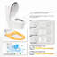 Siège de toilette de bidet allongé avec chauffage - température réglable, buse améliorée, siège souple, chauffage variable blanc chauffant, jet de buse, plastique hygiénique