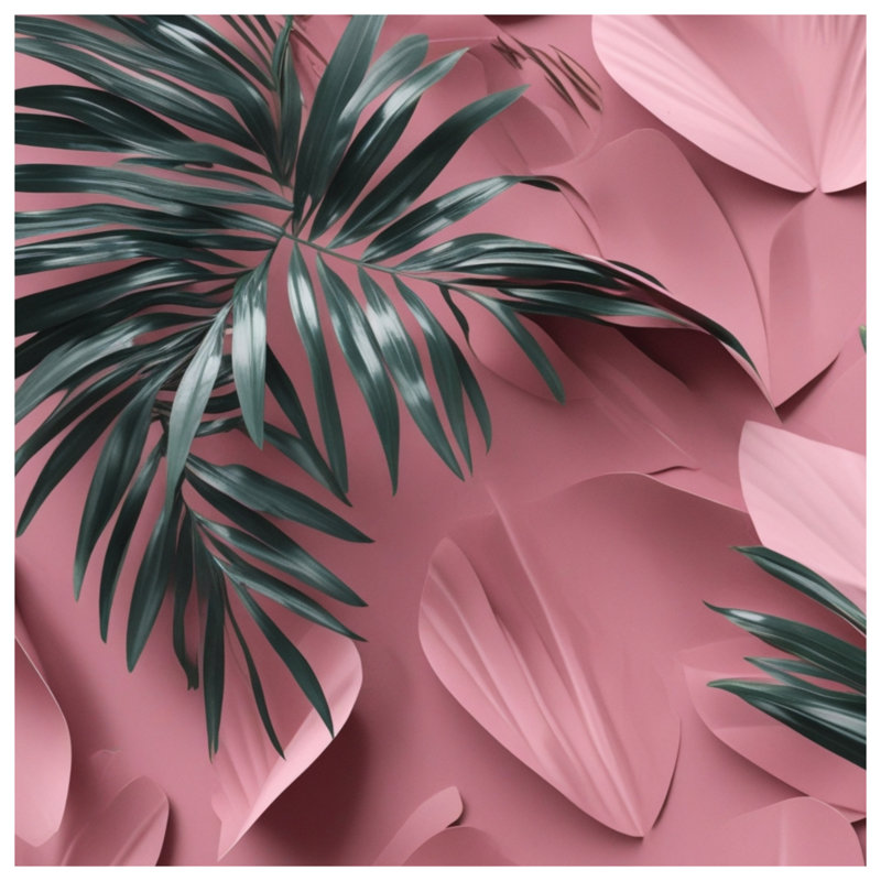 Couvertures de feuilles de palmier roses, L 60 po x H 80 po