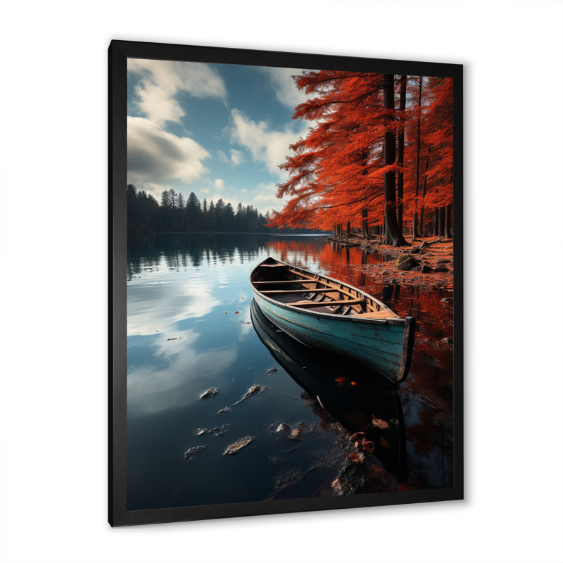 Canot d'automne Audreana Canada - reproduction, Cadre simple noir, H 20 po x l 12 po x P 1 po