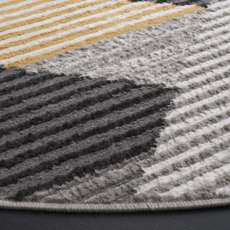 Hergen Performance Geometric Rug, Round 6'7"