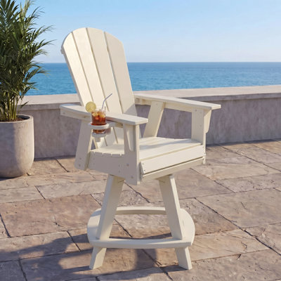 Chaise de comptoir pivotante avec porte-gobelet Adirondack