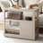 Modern Minimalist Gray Sintered Stone Rectangular Side Table
