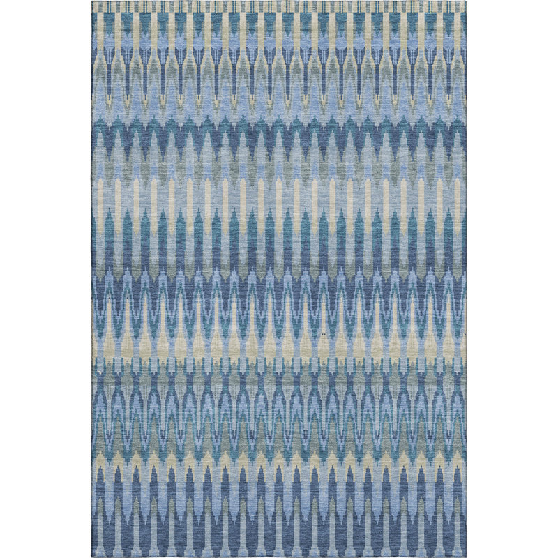 Premium Machine Washable Prisco Denim Rug, Rectangle 10' x 14'